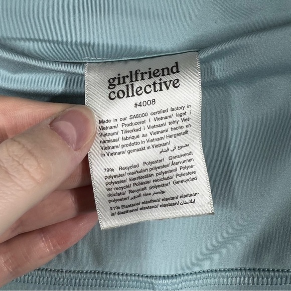 Girlfriend Collective Light Blue High Rise Leggings - Picture 3 of 5